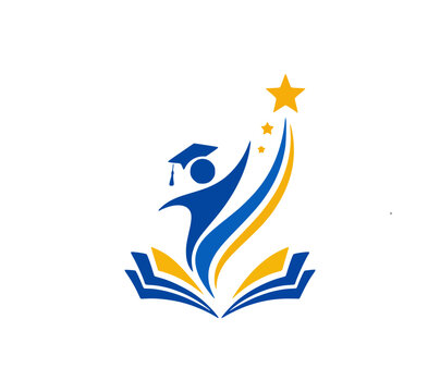Graduate Student Success Logo Design With Graduation Cap Vector