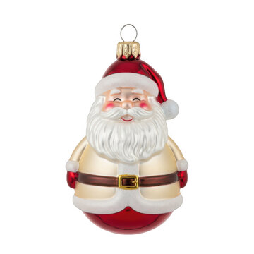 Santa claus ornament with red hat and white beard