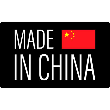 Made In China Label With Chinese Flag