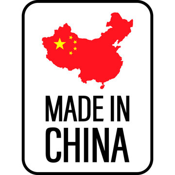Made in China with Map Icon Label
