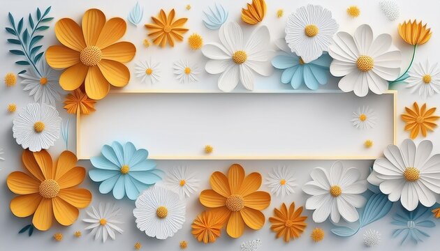 Banner floreale autunnale con fiori di cosmea e spazio per testo, fiori rosa