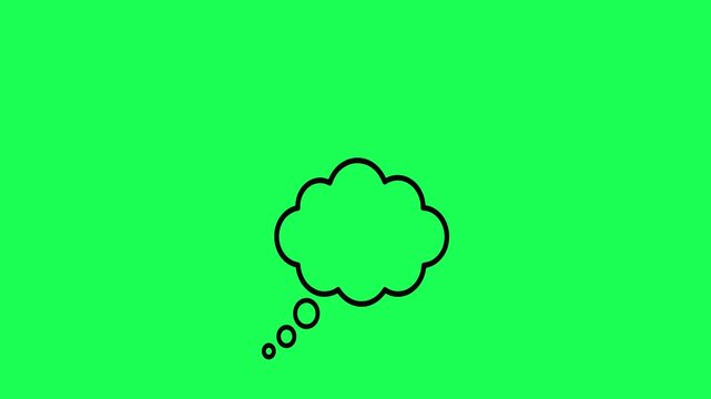 Simple thought bubble illustration on a vibrant green background