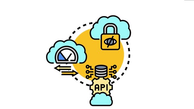 Bewilderment cloud concept the complexity and uncertainty of data processing, storage, and security within a digital network environment, handling information access and api integration