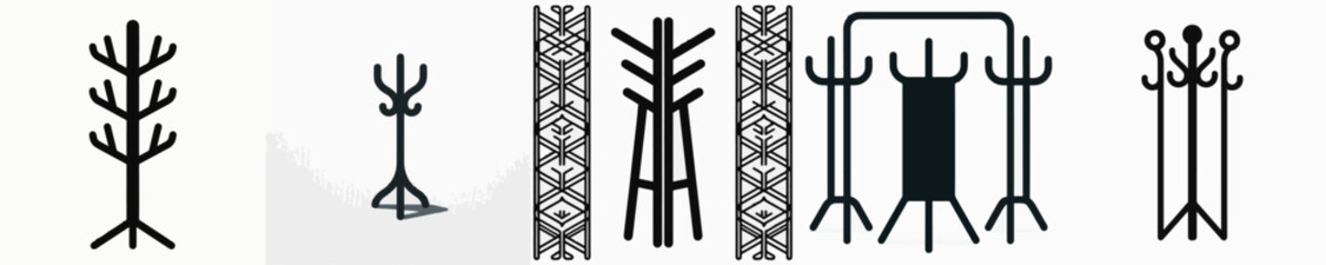 Fototapeta premium Coat Rack Silhoutte Vector Illustration