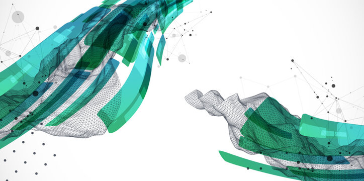 Abstract wireframe background. Modern science art elements. Vector