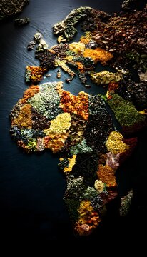 Culinary World Map Watercolor Illustration Evokes Global Heritage and Spice Rich Traditions