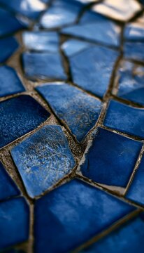 Serene blue mosaic texture evokes calm relaxation a beautifully detailed artistic surface design