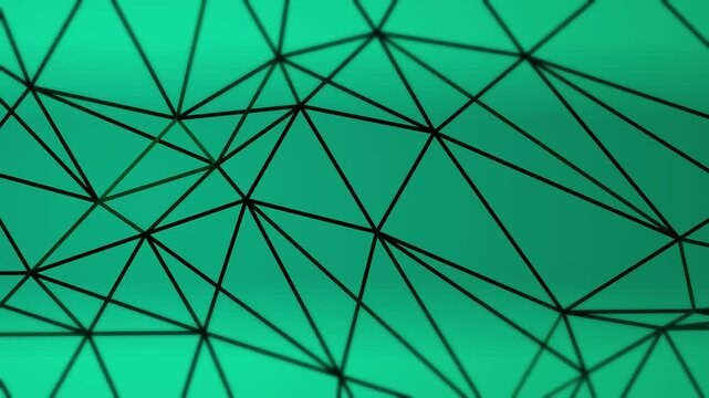 Green geometric low poly abstract background, modern network concept