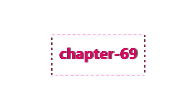 Magenta red text reading chapter-69 centered inside a rectangular frame with a thin Magenta red border on a plain White background, for book indexing.