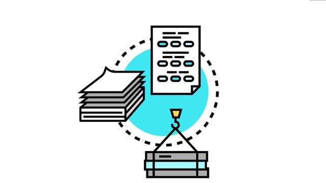 Bill of materials list organizing manufacturing process, documenting raw components, and managing stock supplies while designing products for streamlined production