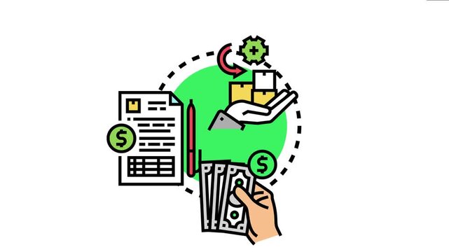 Customers paying bills with cash, receiving confirmation of transactions digitally, and obtaining a detailed financial record for accounting or proof of purchase