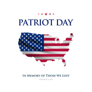 Patriot Day honors memory of lives lost, featuring an artistic representation of United States map adorned with flag colors, evoking unity and remembrance