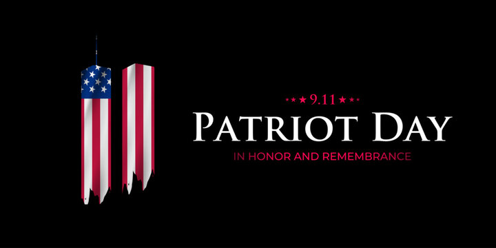 Patriot Day honors resilience and unity with design featuring torn flags. Bold colors evoke powerful emotions, reminding viewers of strength and remembrance.