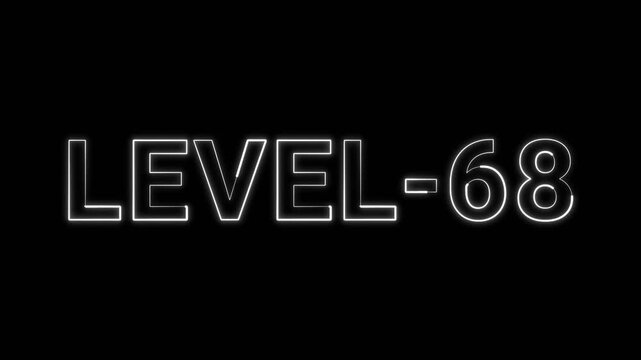 Glowing Electric Blue Text Representing Level Sixty Eight In A Futuristic Gaming Interface
