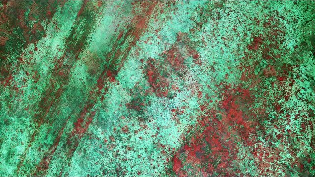 Vintage Copper Patina And Rust Red Abstract Grunge Background Featuring Random Brush Strokes For Rustic Industrial Videos