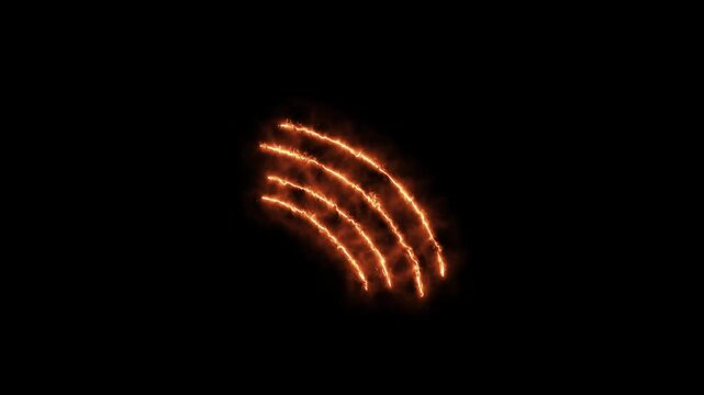 Glowing fire claw marks slash overlay effect on black background, scratch