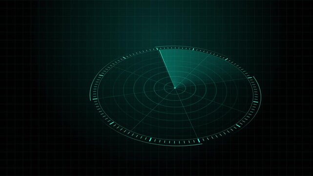 Digital radar screen scanning motion futuristic hud interface loop sonar