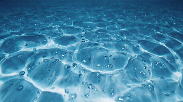Underwater Caustics Pattern with Shimmering Light Effects on Water Surface