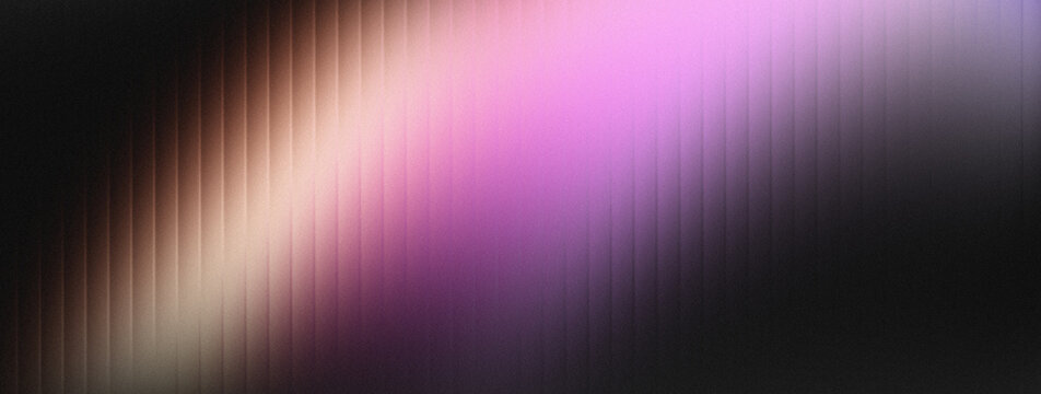 Vibrant Violet Purple, Warm Rose Gold, Pink, and Charcoal Black Abstract Gradient Background Featuring Heavy Grainy Noise Texture with Vertical Ribbed Lines and Diagonal Glow Stream