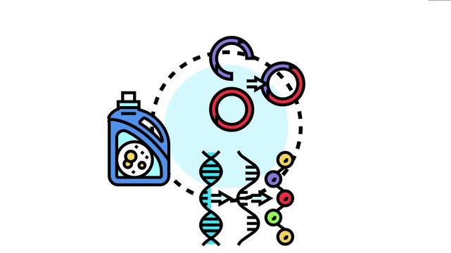 Biochemical catalysis by enzymes illustrates a complex scientific process involving chemical reactions, genetic engineering, and biotechnology, optimizing substance transformation