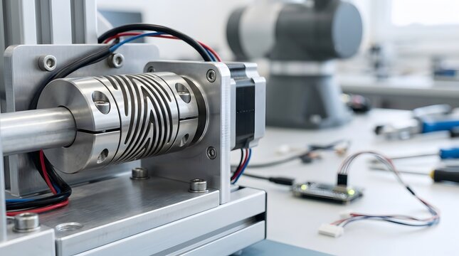 stainless steel flexible shaft coupling with helical beam profile for precision motion control, servo systems, robotics and industrial power transmission