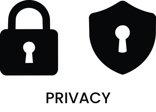 Privacy and security icon for private data protection and safety management