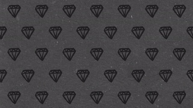 Seamless animated diamond pattern on dark gray textured background.