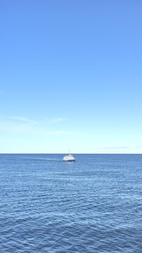 A ship at sea, travel concept.