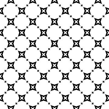 Abstract Seamless Geometric Grid Black and White Pattern. 