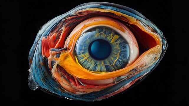 Vibrant Abstract Artwork Featuring Colorful Swirling Patterns with a Central Sphere Emphasizing Beauty and Creativity in Art. Generative AI