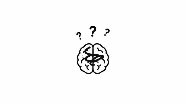 Human brain icons showing mental confusion and stress