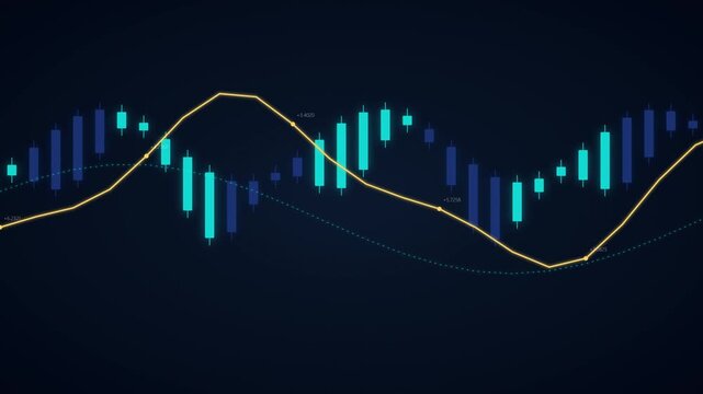 Abstract financial stock market chart animation