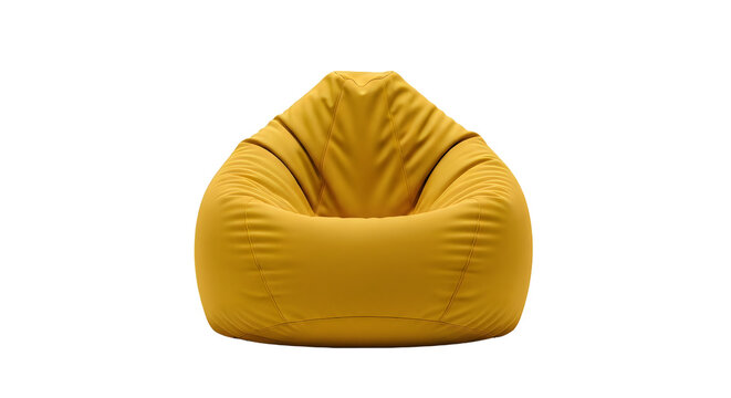 Comfortable yellow bean bag chair for relaxing in a modern living room or casual lounge space