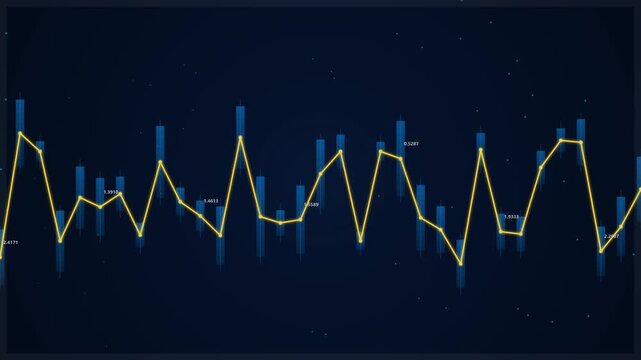 Abstract data visualization with fluctuating line graph