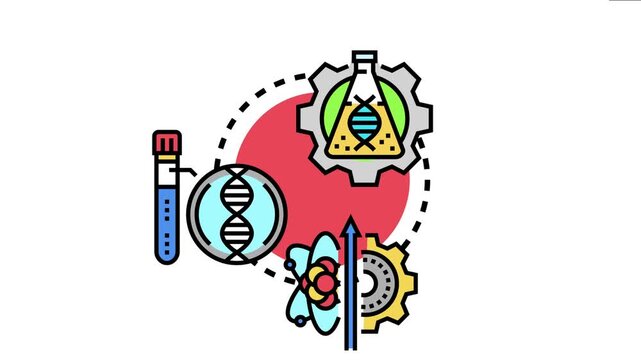 Biological cell research process demonstrates scientific development, involving dna study, genetic analysis, and molecular biology with essential laboratory equipment for groundbreaking discoveries
