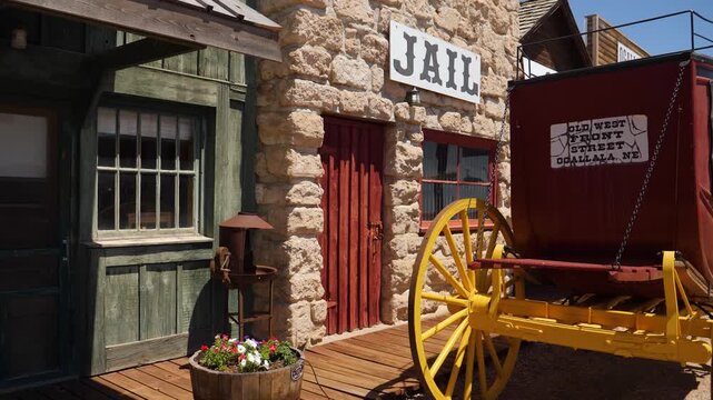 Rustic Old West Frontier Street Jail Entrance, Ogallala, Nebraska
