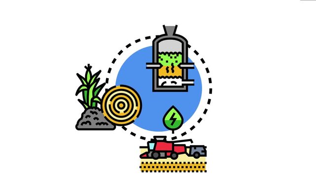 Biomass derived gas production involves harvesting agricultural crops and organic waste, converting them through a digester or gasifier into renewable energy for sustainable power generation