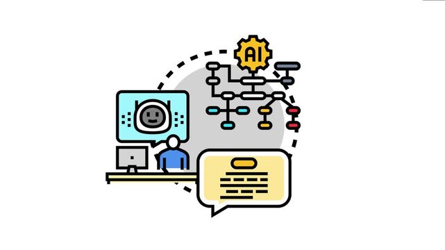 User interacting with a bot interface and a document, demonstrating the management of an ai driven automated system from a workstation
