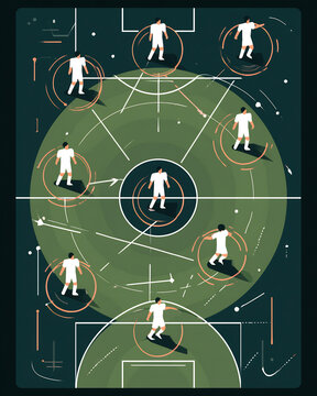 Soccer players on a green field showing football tactics and strategy