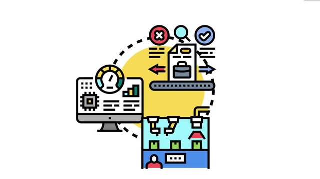 Automated test preparation concept represents quality control, inspection, and software testing processes using advanced technology, smart analysis, and efficient production solutions