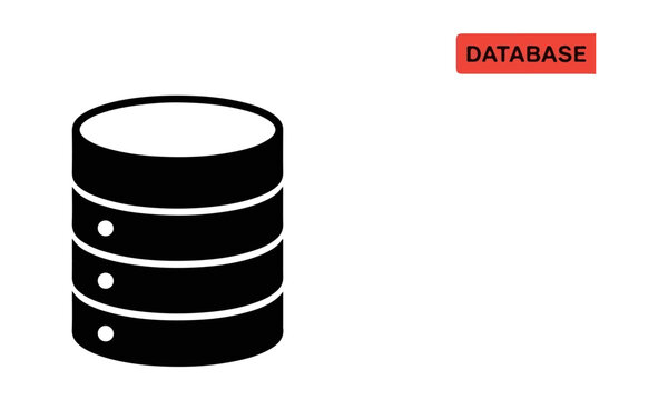 Database server storage cylinder vector icon, network data center hosting graphic symbol for big data management, cloud computing, server rack, and information storage system