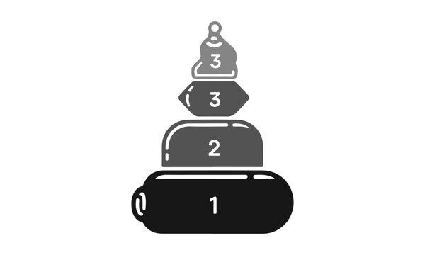 Stacked Weight Measurement and Balance Scale Concept Icon Representing Ranking, Levels, and Progressive Growth