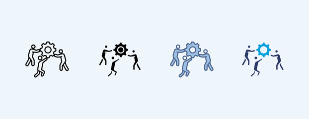 Fototapeta premium Teamwork Multiple Icon Illustration Vector, Contains gear
