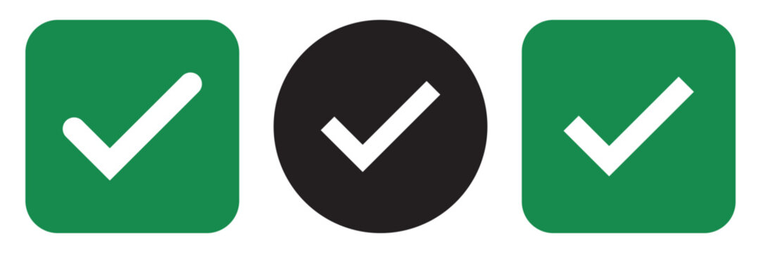 White right tick check mark icon vector on green circle over white background. flat style. tick icon for web site design, logo, app. Green circle with a white checkmark symbol. vector illustration eps
