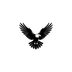 Fototapeta premium Majestic eagle spread wings silhouette vector illustration for professional graphic design
