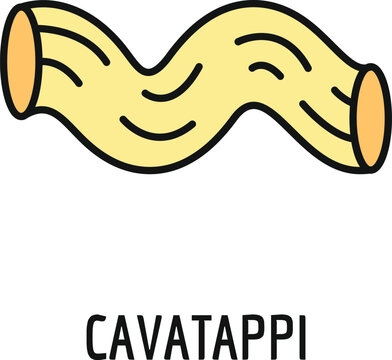Cavatappi pasta noodle corkscrew shape icon vector