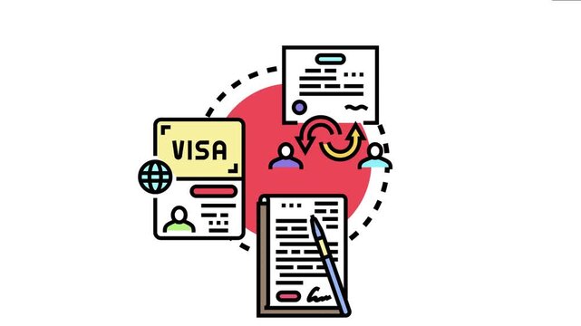 Authorization document outlining legal permission, agreement, or visa processing for individuals to undertake specific actions, forming part of official paperwork and identity verification