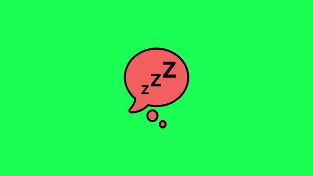 Sleeping icon with zzz letters in speech bubble illustration