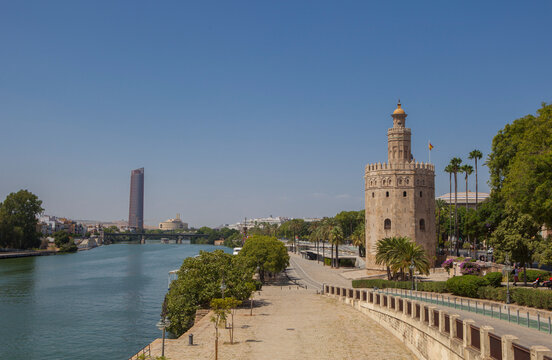 Guadalquivir River flowing peacefully, Seville