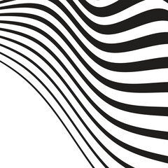 Naklejka premium Abstract geometric pattern with lines. Modern black and whait thik to thin halftone arc wave texture. Vector background